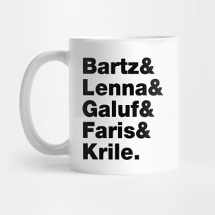 Final Fantasy 5 Characters (Black Text) Mug